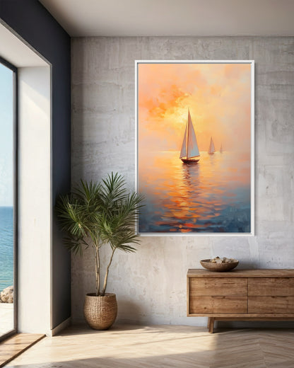 Calm Seas and Golden Skies - Abstract Seascape Wall Art