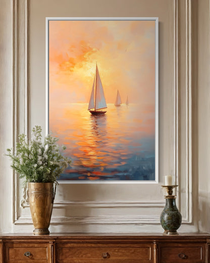 Calm Seas and Golden Skies - Abstract Seascape Wall Art