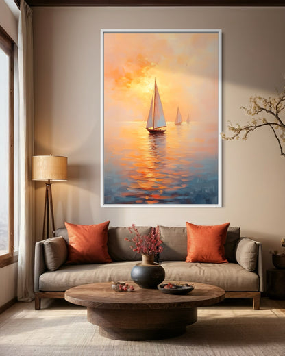 Calm Seas and Golden Skies - Abstract Seascape Wall Art