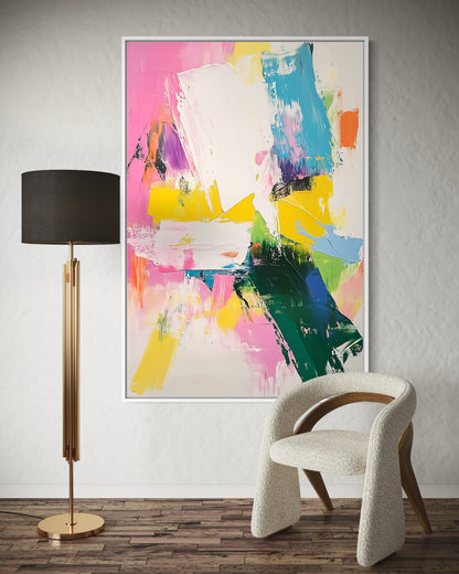 Pastel Dream - Light Abstract Painting with Bold Accents