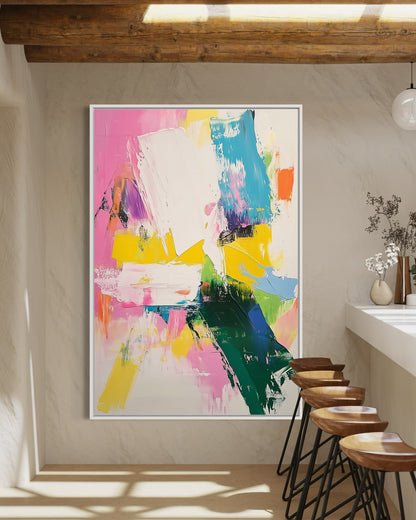 Pastel Dream - Light Abstract Painting with Bold Accents