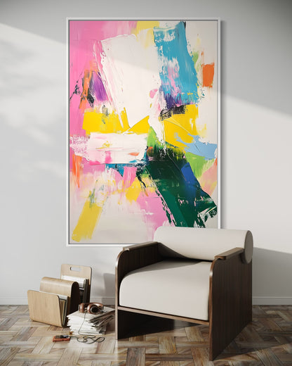 Pastel Dream - Light Abstract Painting with Bold Accents