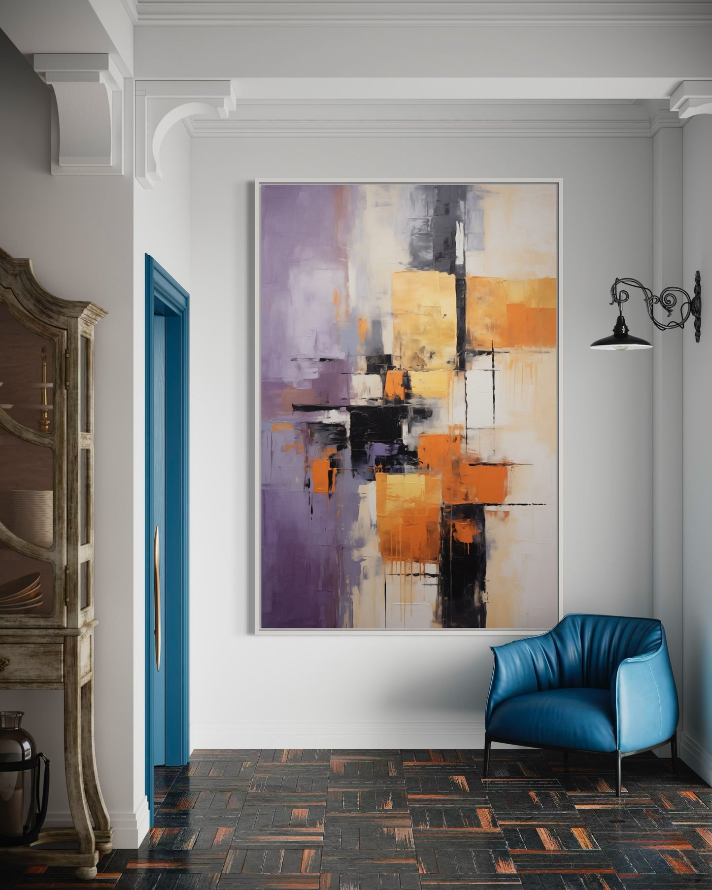 Muted Elegance - Abstract Painting in Lavender and Ochre