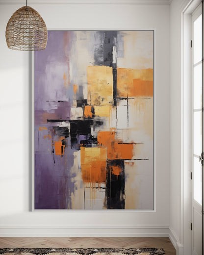 Muted Elegance - Abstract Painting in Lavender and Ochre