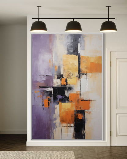 Muted Elegance - Abstract Painting in Lavender and Ochre