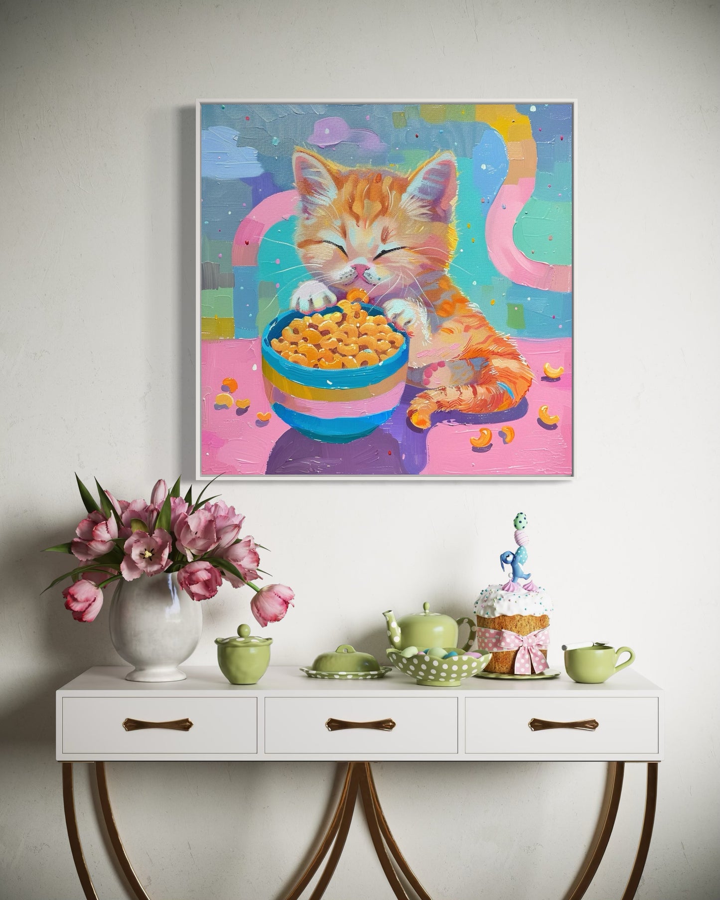 Kitten’s Cheerful Breakfast