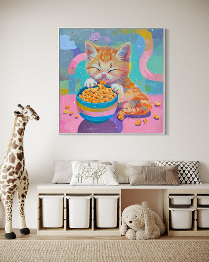 Kitten’s Cheerful Breakfast