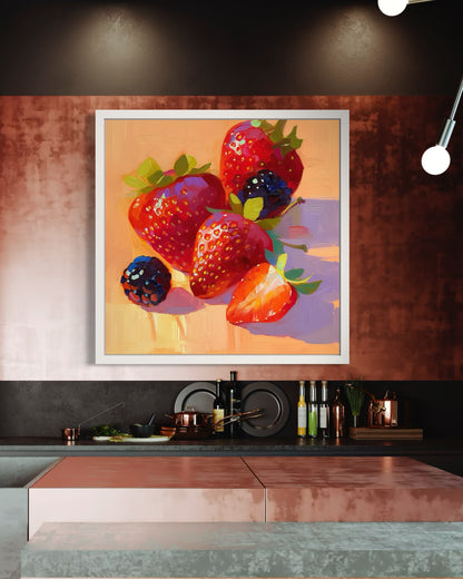 Juicy Strawberries with Berries Canvas