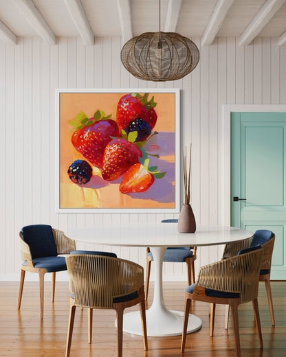 Juicy Strawberries with Berries Canvas