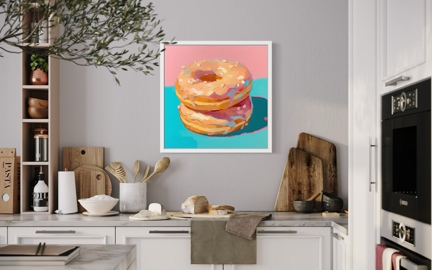 Pink Donuts Canvas Art