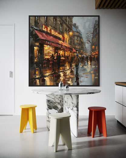 Paris Bistro Evening Hand-Painted Oil Canvas