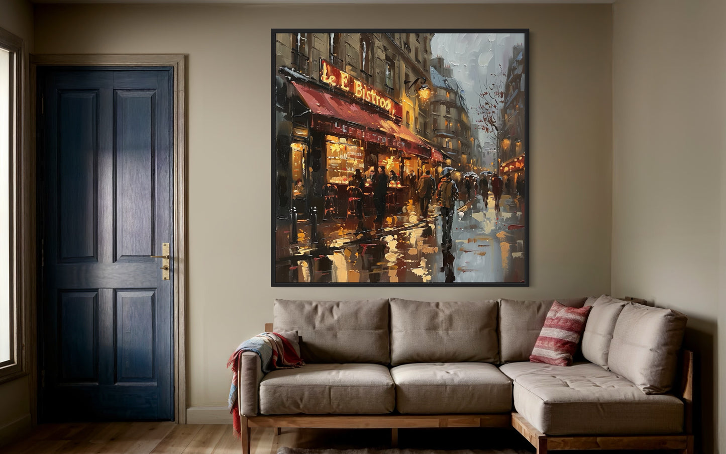 Paris Bistro Evening Hand-Painted Oil Canvas