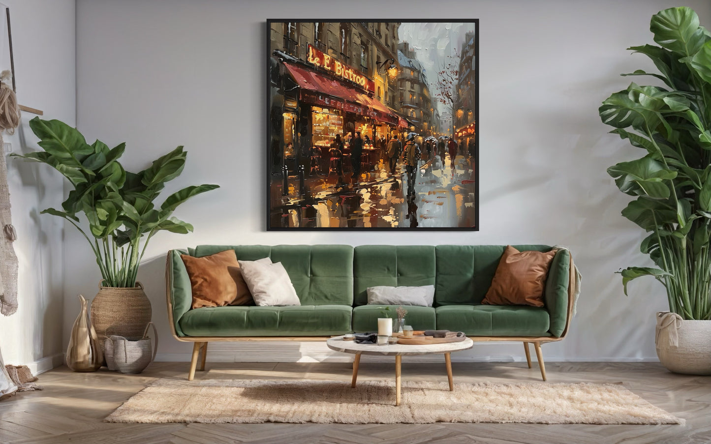 Paris Bistro Evening Hand-Painted Oil Canvas