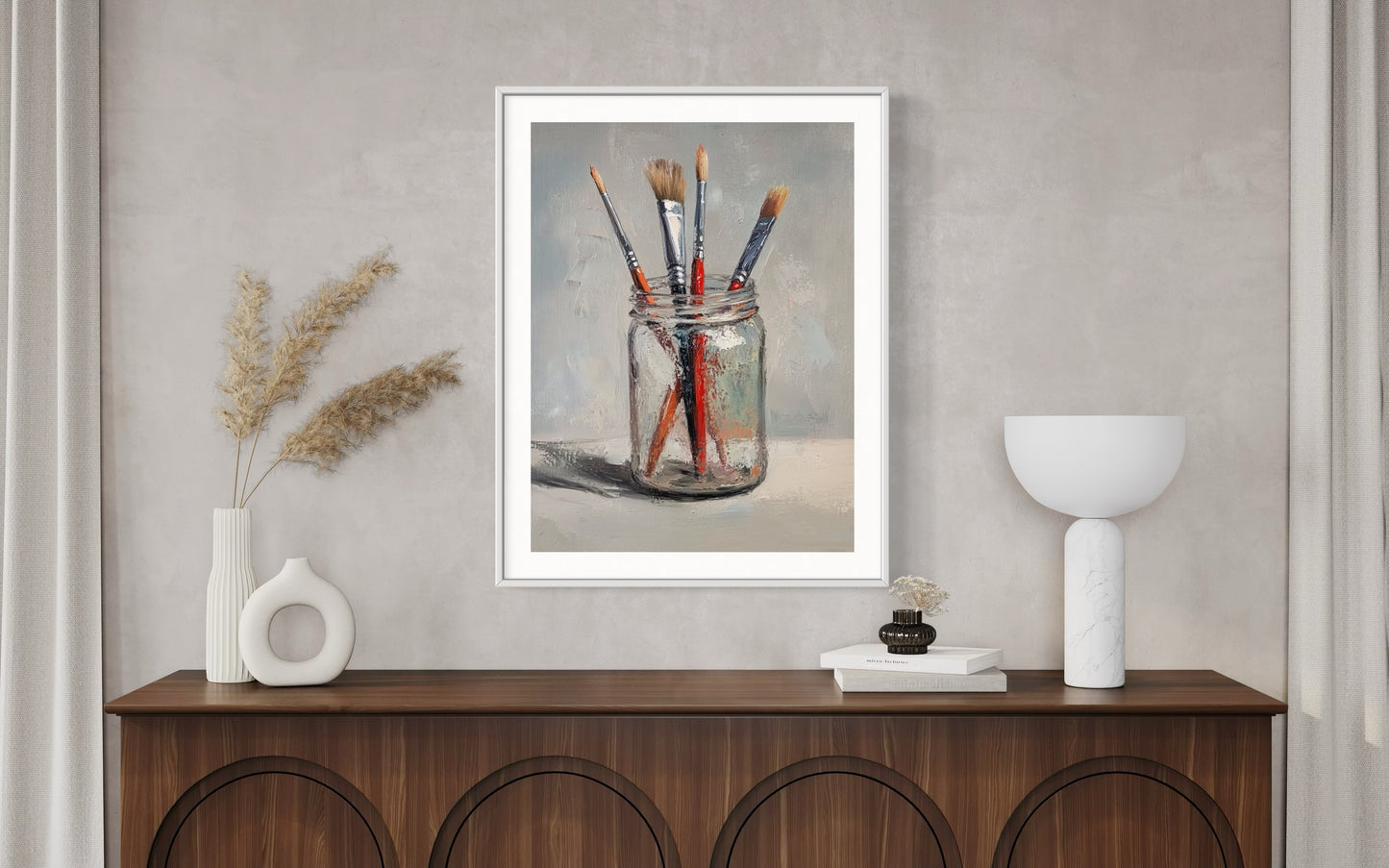 Paintbrushes in Glass - Artistic Canvas Painting