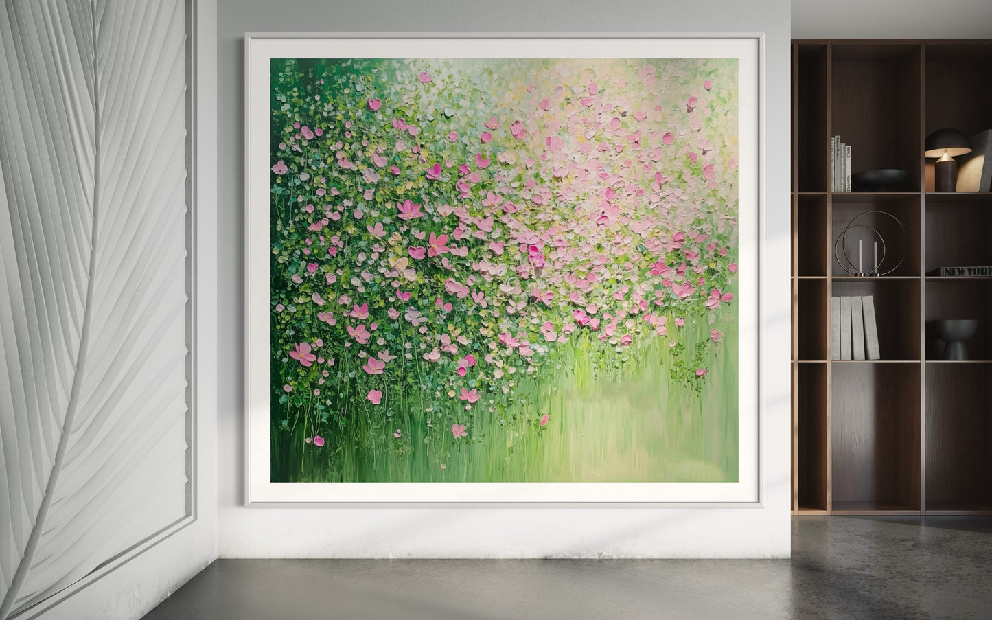 Pink Blossom Garden Abstract Wall Art