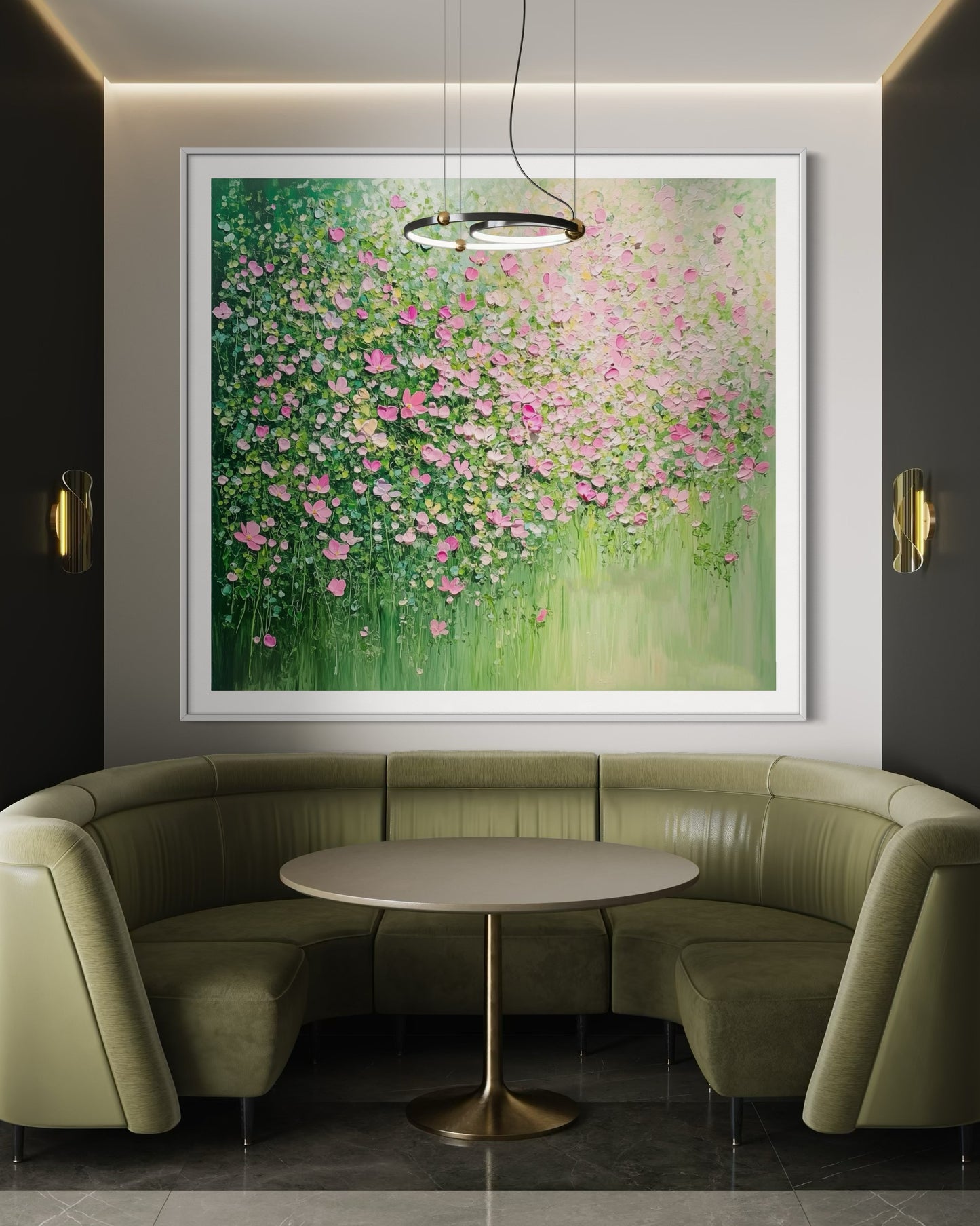 Pink Blossom Garden Abstract Wall Art