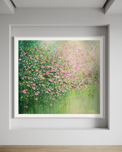 Pink Blossom Garden Abstract Wall Art