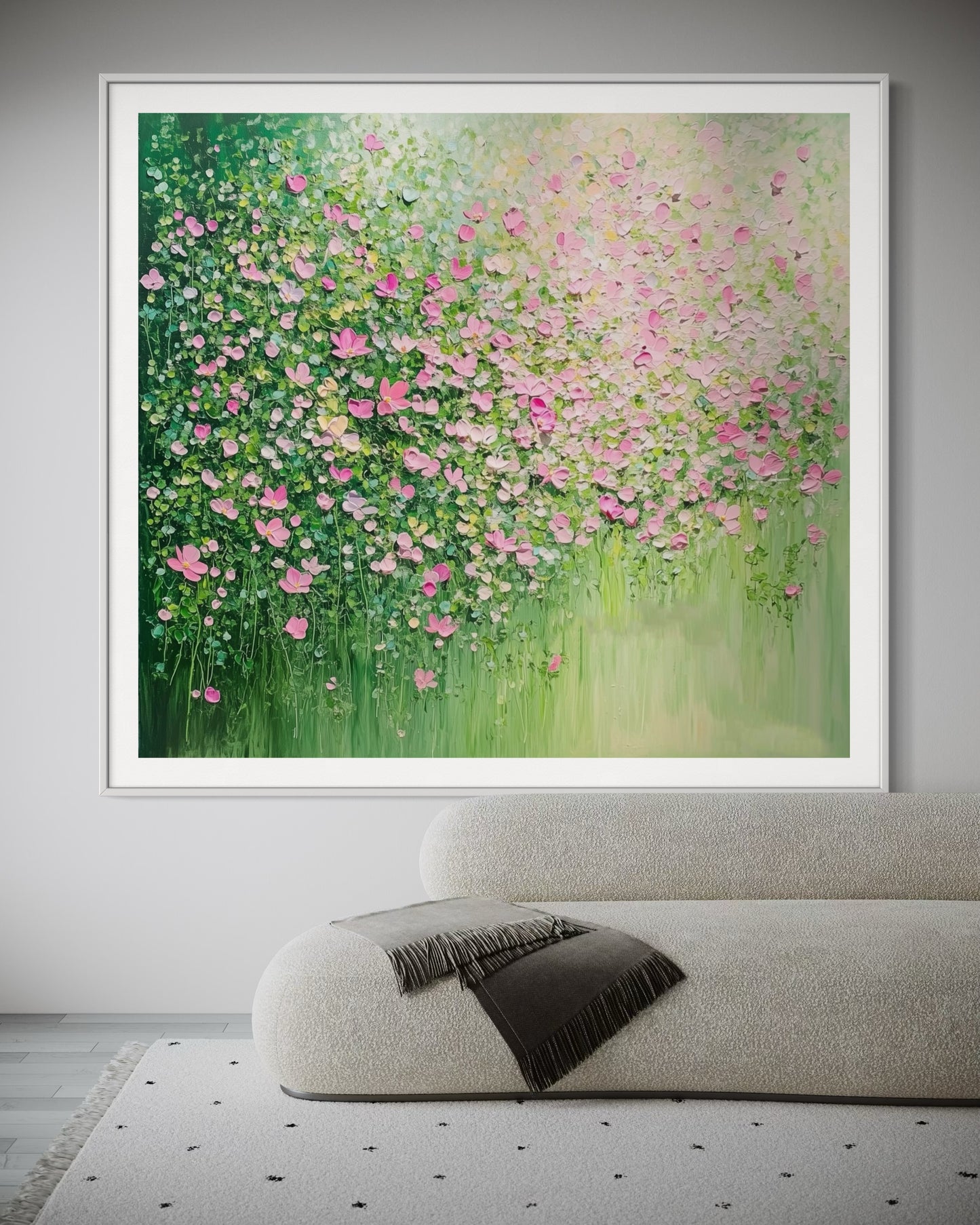 Pink Blossom Garden Abstract Wall Art