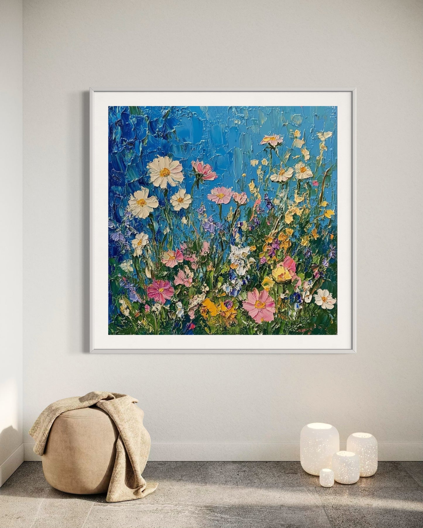 Pastel Garden Bliss Textured Canvas