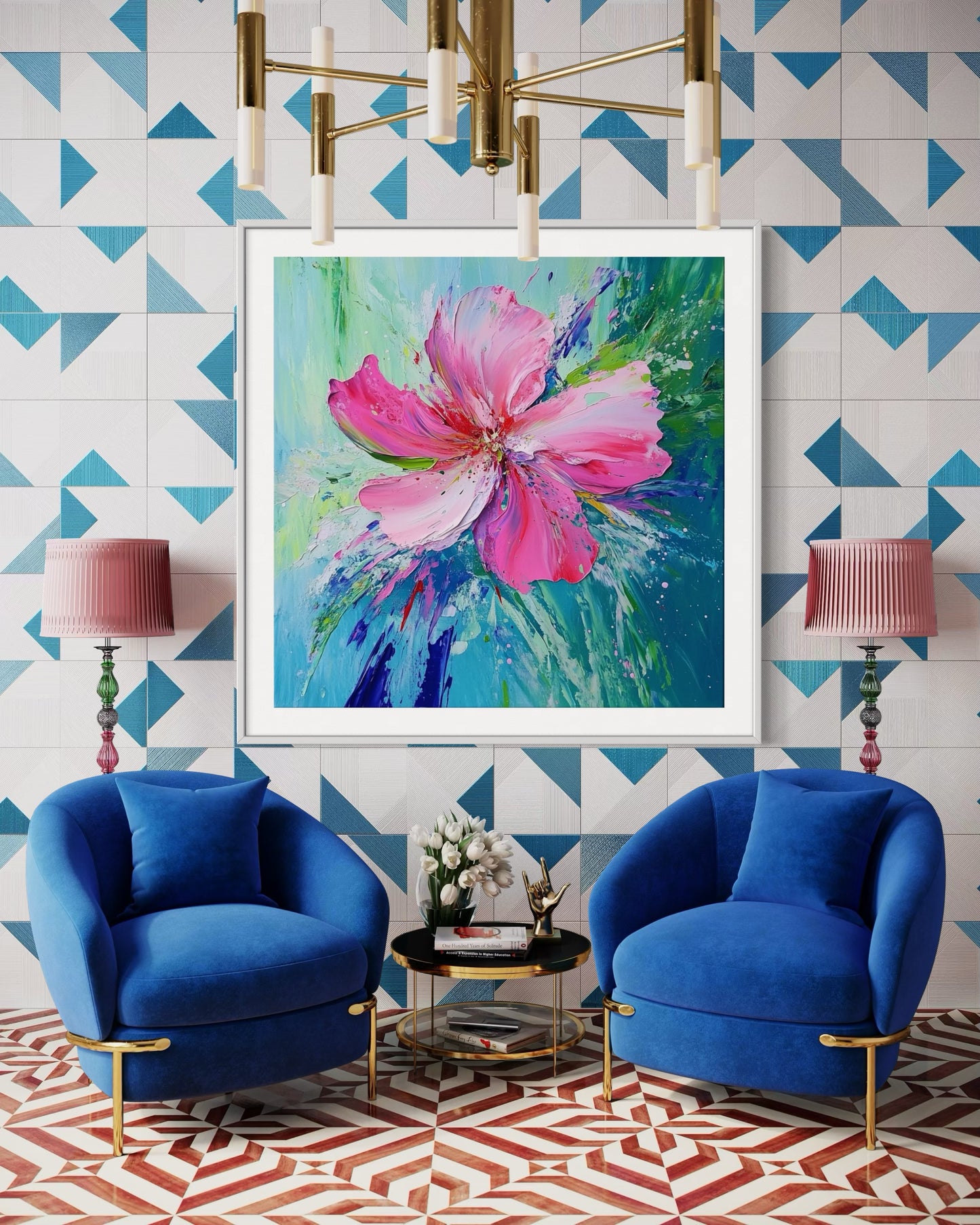 Blossoming Pink Petals Abstract Canvas