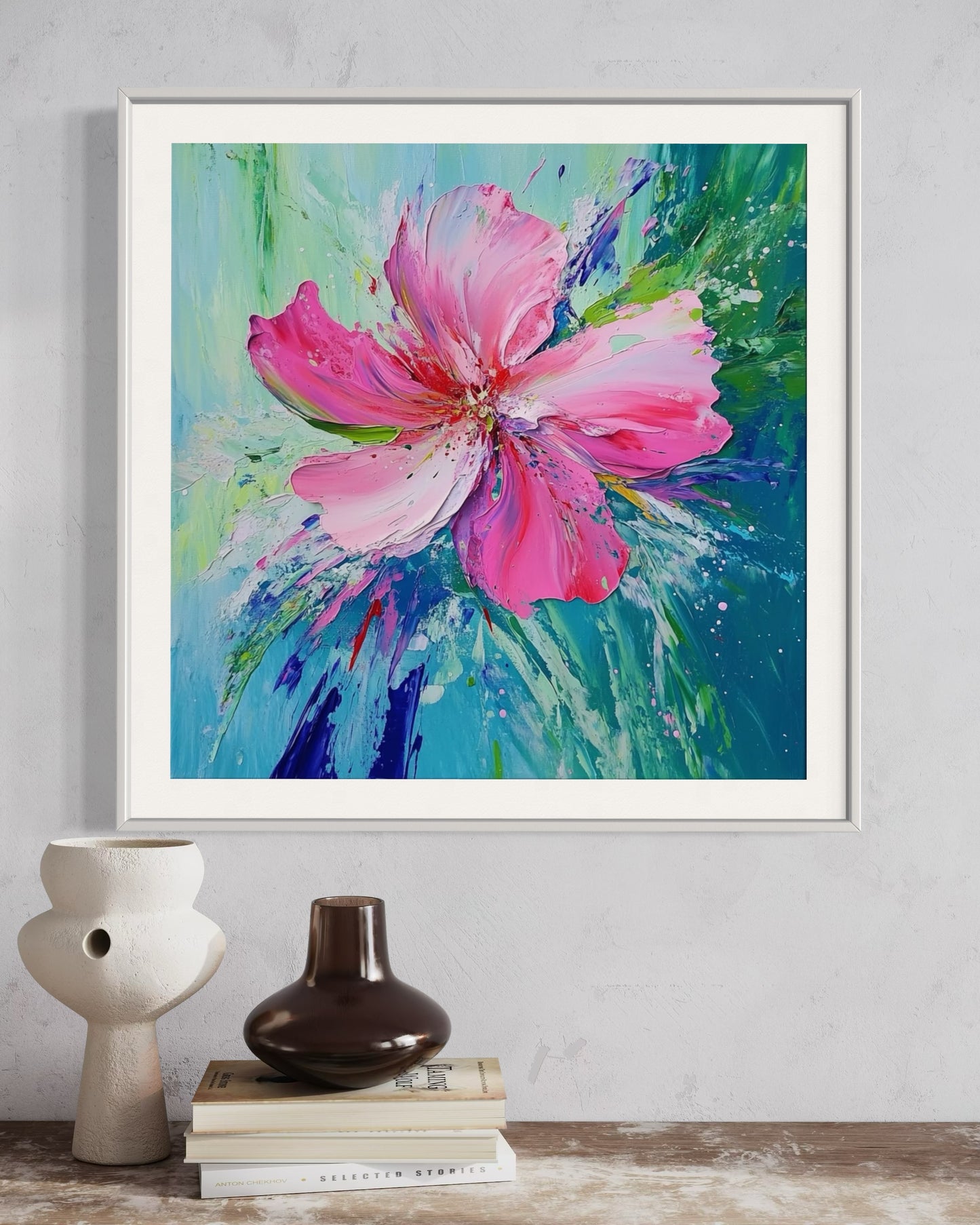 Blossoming Pink Petals Abstract Canvas