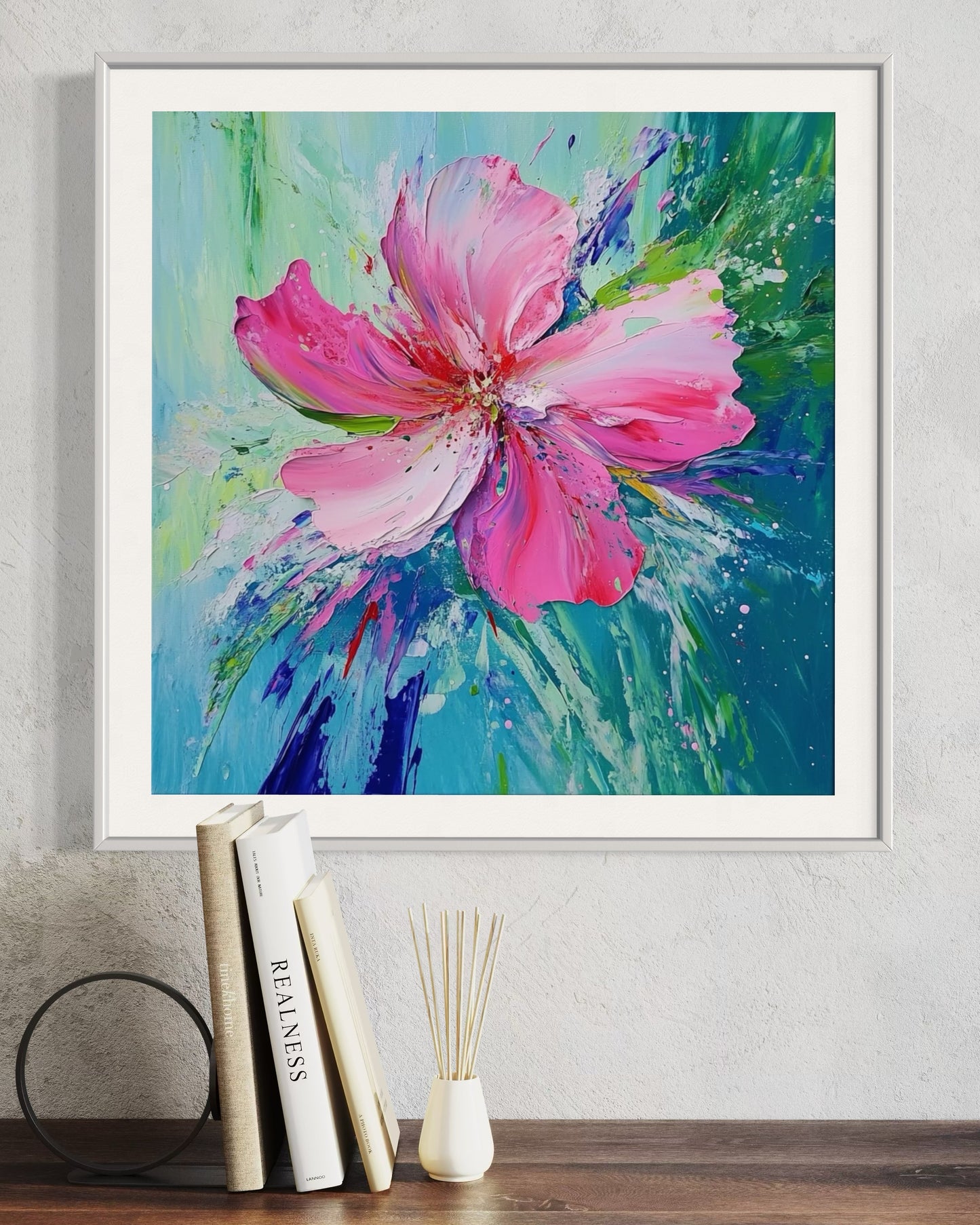 Blossoming Pink Petals Abstract Canvas