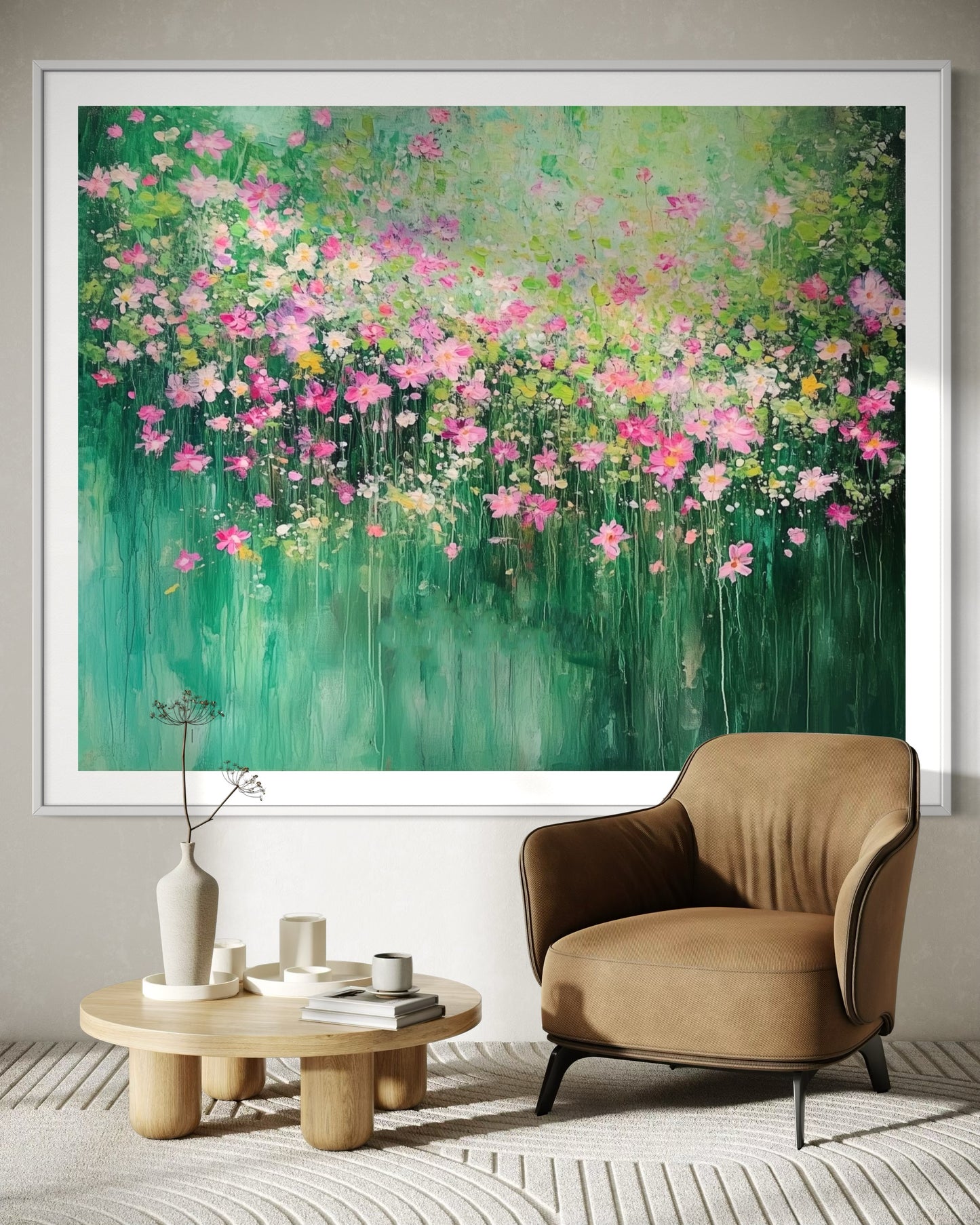 Spring Bloom Watercolor-Inspired Oil Painting