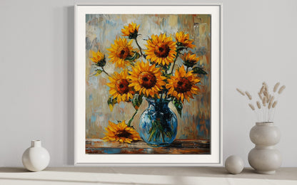 Sunflowers Arrangement in a Glass Vase