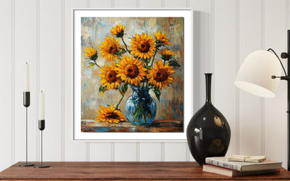 Sunflowers Arrangement in a Glass Vase