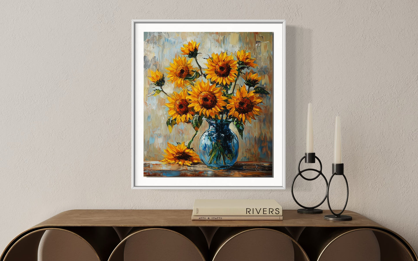 Sunflowers Arrangement in a Glass Vase