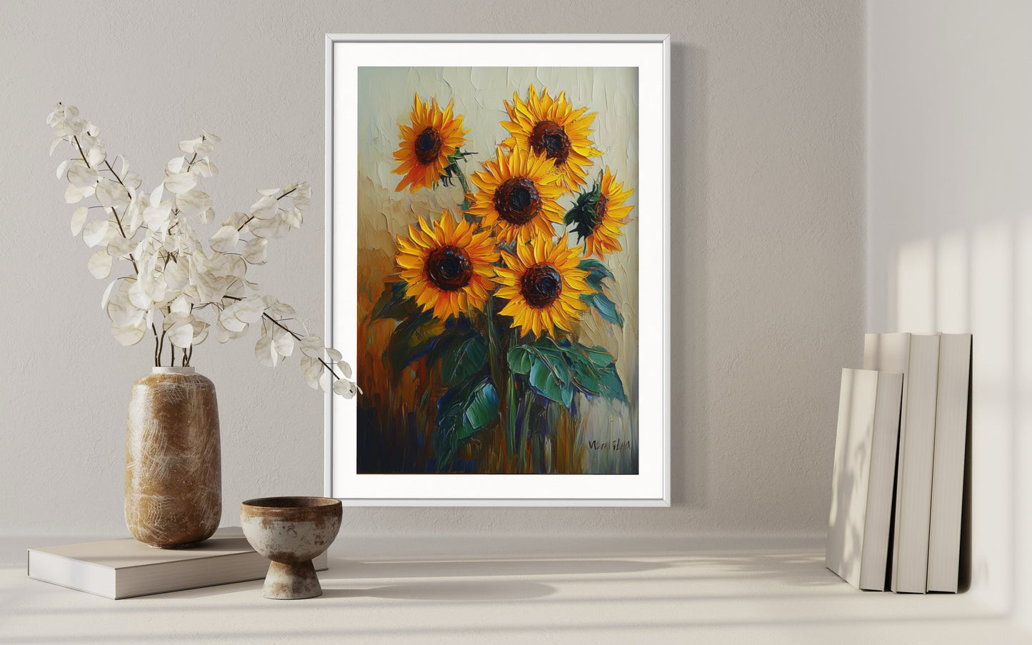 Blooming Sunflowers on Canvas