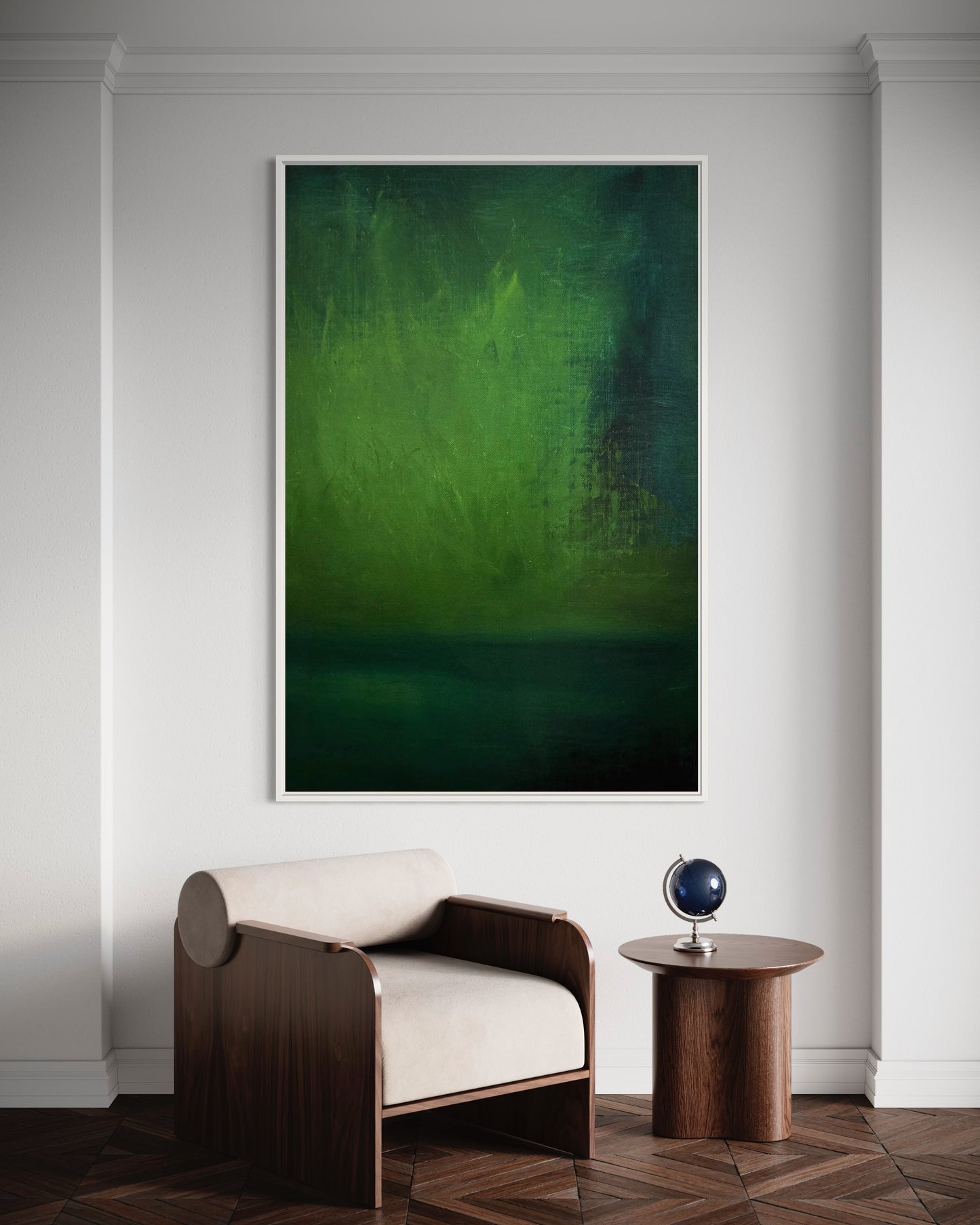 Abstract Green Landscape Acrylic Painting