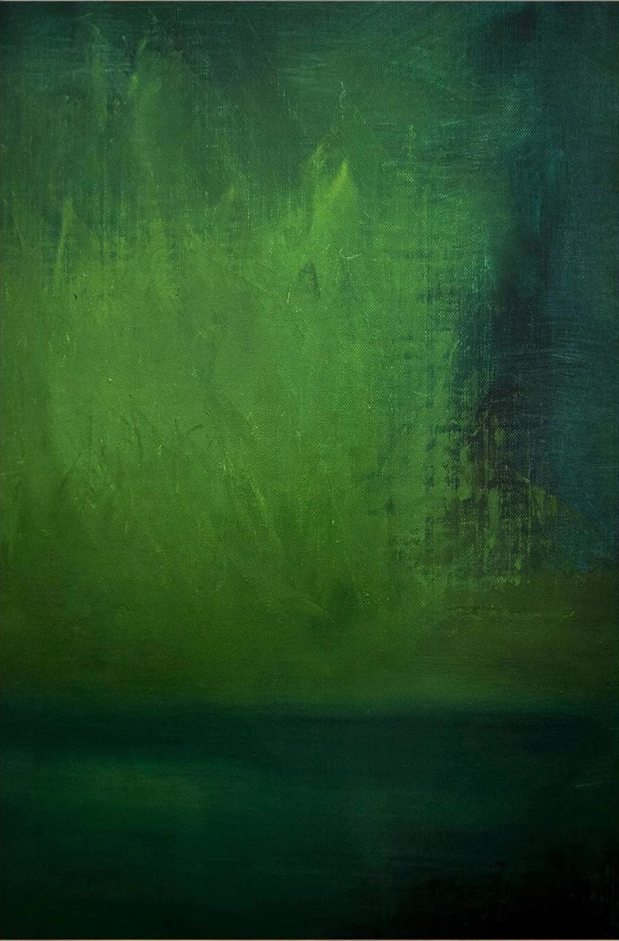 Abstract Green Landscape Acrylic Painting