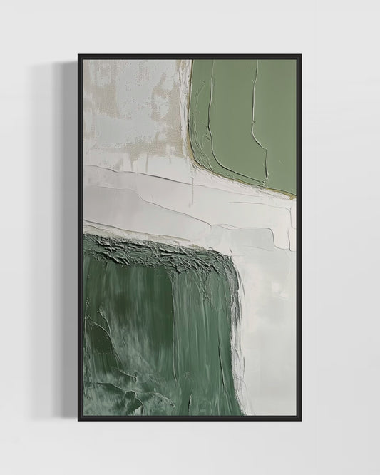 Wabi-Sabi Green White Painting WS#058