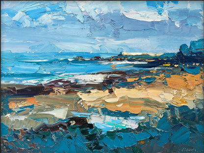 Coastal Horizon Acrylic Painting