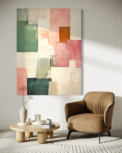 Pastel Abstract Blocks Acrylic Painting