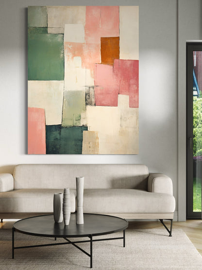 Pastel Abstract Blocks Acrylic Painting