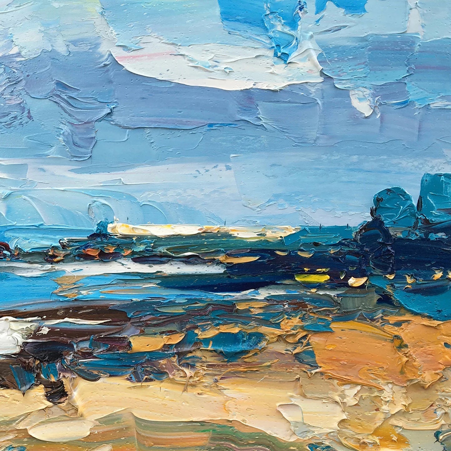 Coastal Horizon Acrylic Painting