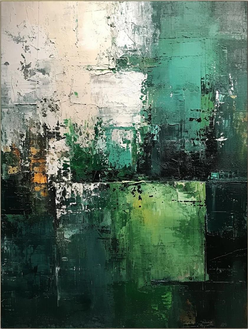 Emerald Green Abstract Acrylic Painting