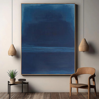 Deep Blue Abstract Acrylic Painting