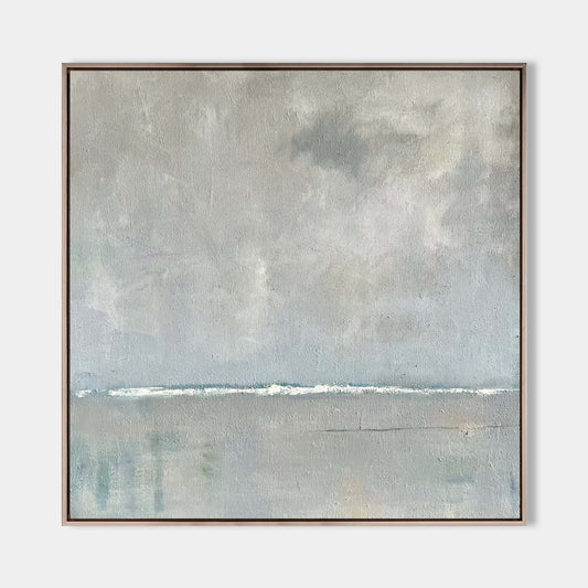 Minimalist Grey Blue Painting CM#113