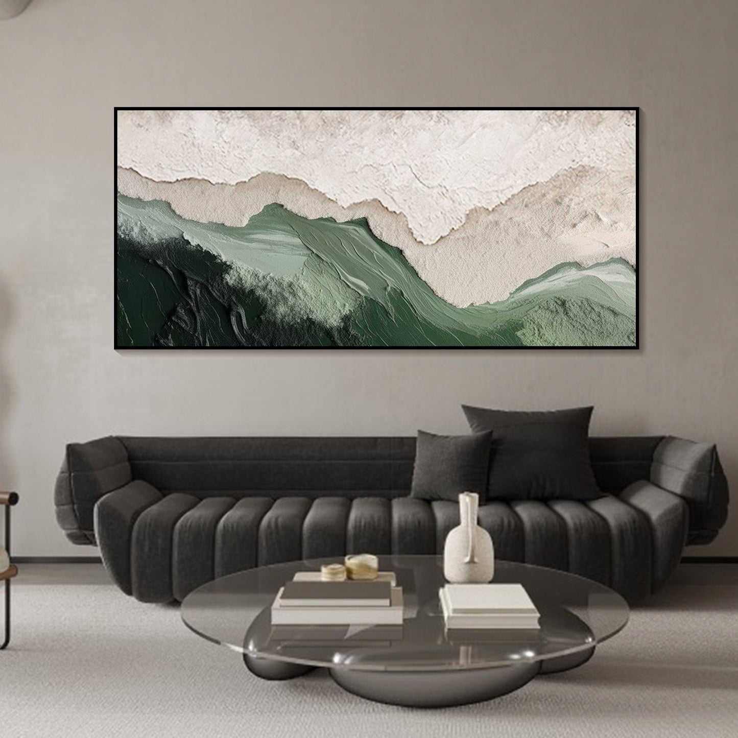 Minimalist Green Ocean Painting CM#150