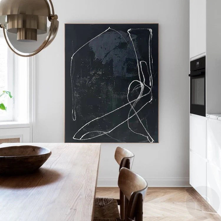 Minimalist Black Line Painting CM#117