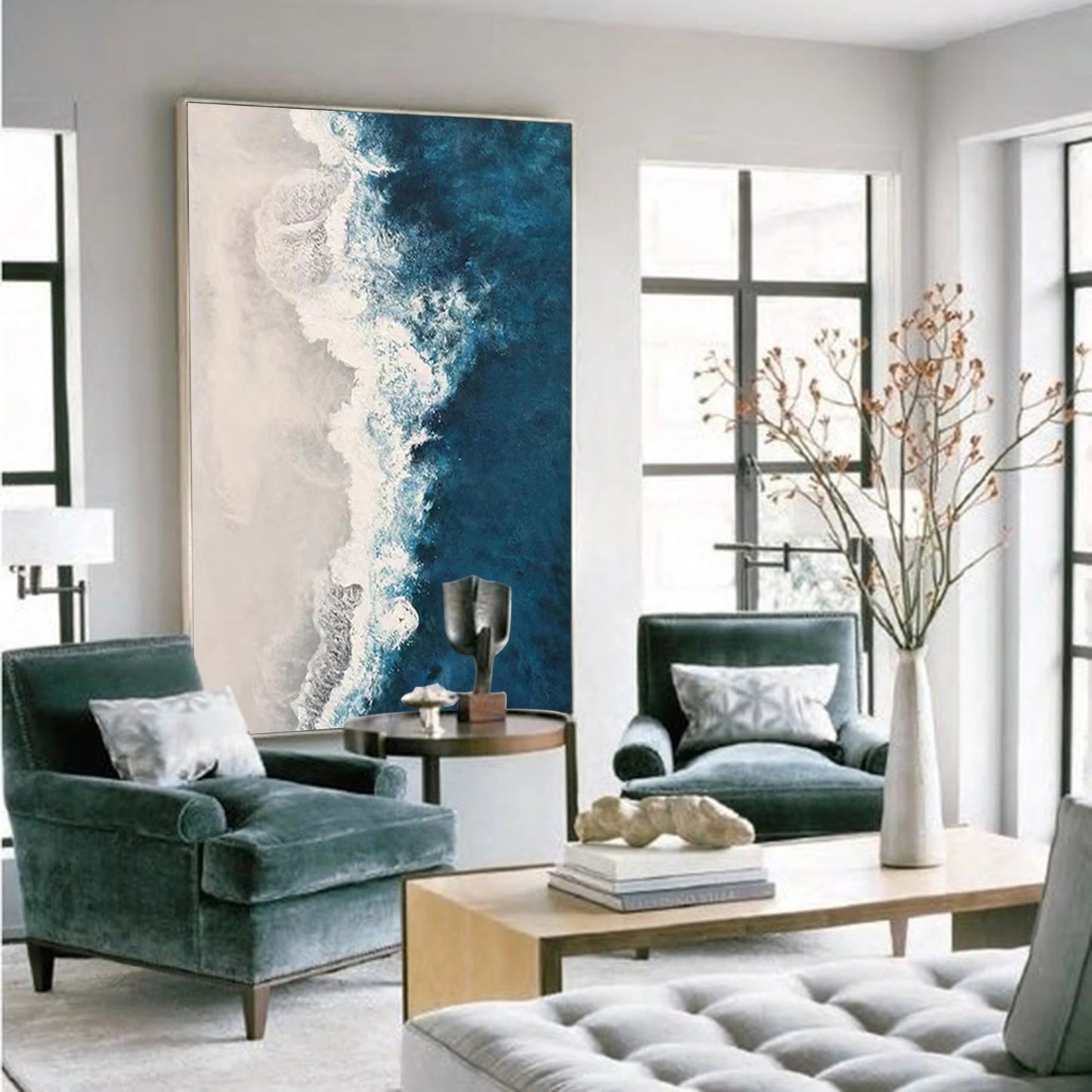 Minimalist Blue 3D Texture Painting CM#135