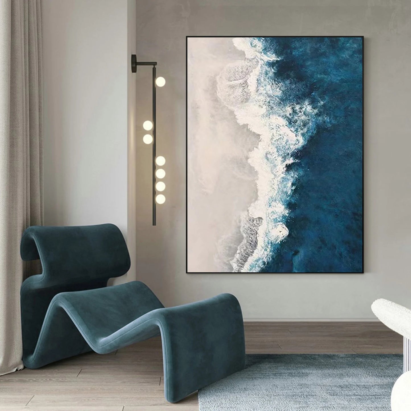 Minimalist Blue 3D Texture Painting CM#135