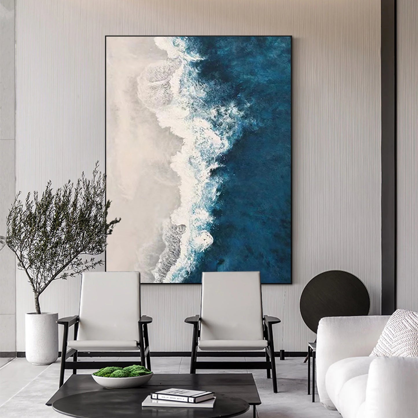 Minimalist Blue 3D Texture Painting CM#135