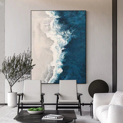 Minimalist Blue 3D Texture Painting CM#135