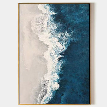 Minimalist Blue 3D Texture Painting CM#135