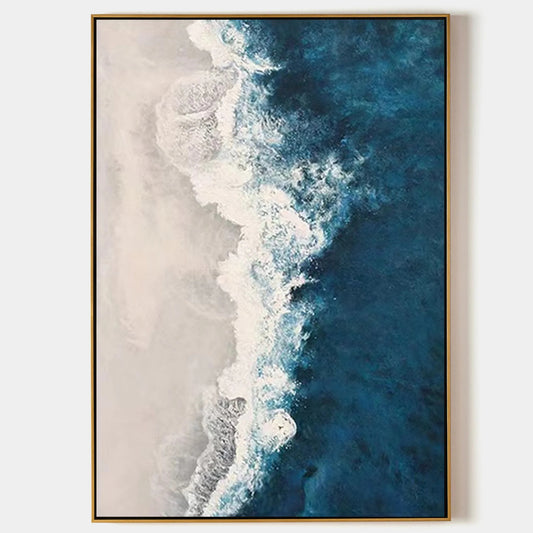 Minimalist Blue 3D Texture Painting CM#135