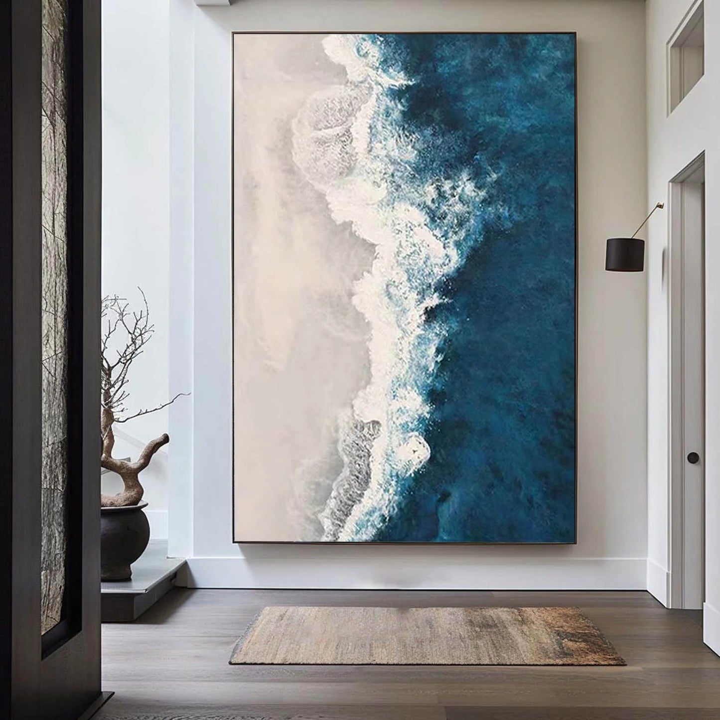 Minimalist Blue 3D Texture Painting CM#135